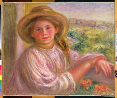 Niña en un Balcón en Cagnes, 1911 de Pierre Auguste Renoir